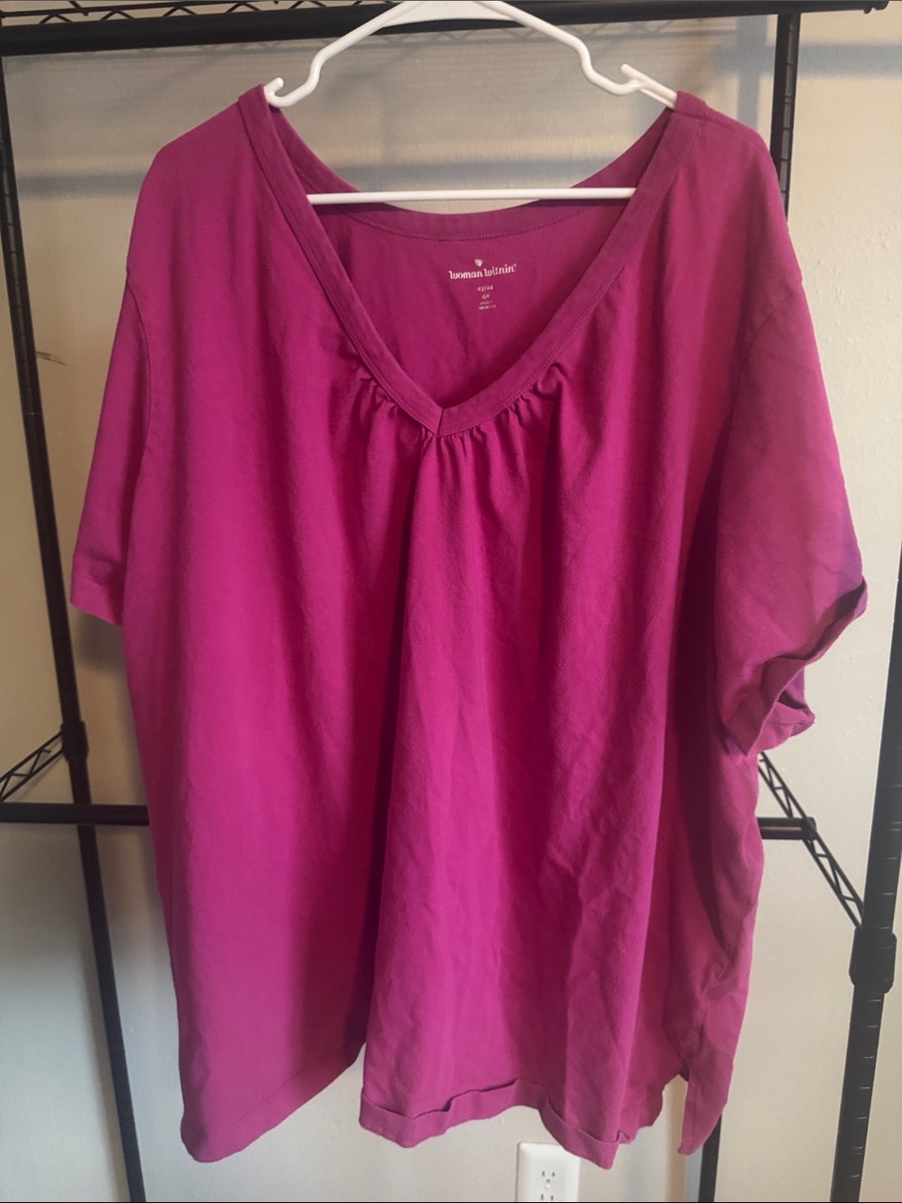 Sag Harbor Women's V-Neck Tunic Top - Magenta